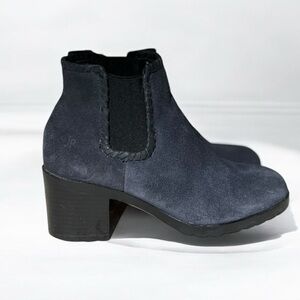 🌻 Jack Rogers Pippa Blue Chelsea Waterproof Suede Leather Ankle Boots Size 9.5